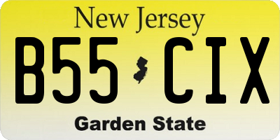 NJ license plate B55CIX