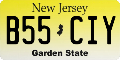NJ license plate B55CIY
