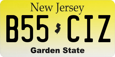 NJ license plate B55CIZ