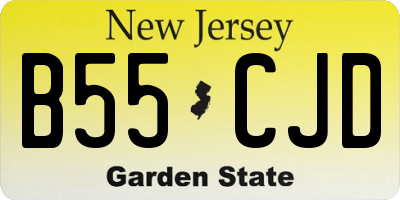 NJ license plate B55CJD
