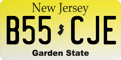NJ license plate B55CJE