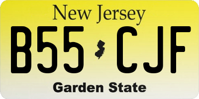 NJ license plate B55CJF