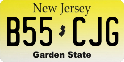 NJ license plate B55CJG