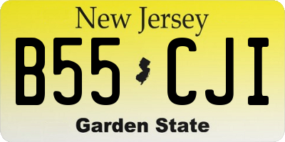 NJ license plate B55CJI