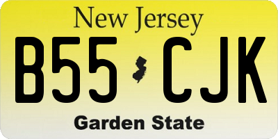NJ license plate B55CJK