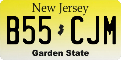 NJ license plate B55CJM
