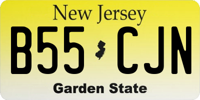 NJ license plate B55CJN