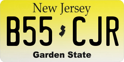 NJ license plate B55CJR