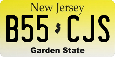 NJ license plate B55CJS