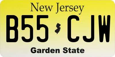 NJ license plate B55CJW