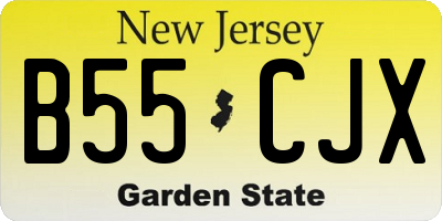 NJ license plate B55CJX