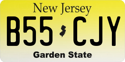 NJ license plate B55CJY