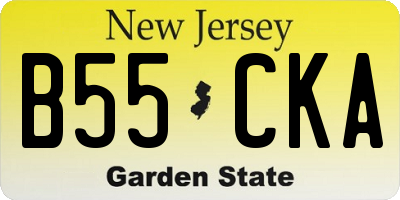 NJ license plate B55CKA