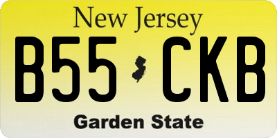 NJ license plate B55CKB