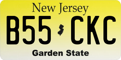 NJ license plate B55CKC