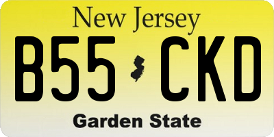 NJ license plate B55CKD
