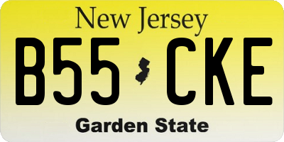 NJ license plate B55CKE