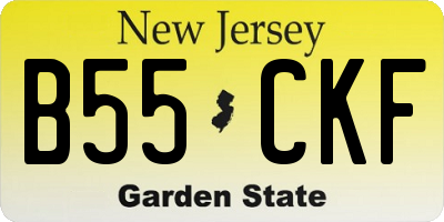 NJ license plate B55CKF
