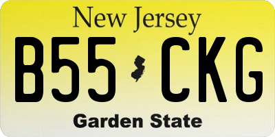 NJ license plate B55CKG