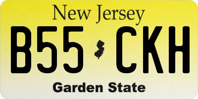 NJ license plate B55CKH