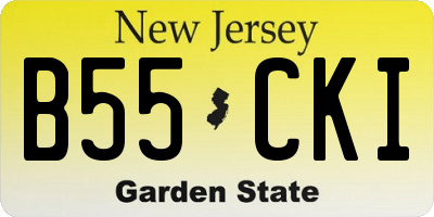 NJ license plate B55CKI