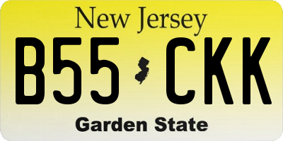 NJ license plate B55CKK