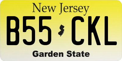 NJ license plate B55CKL