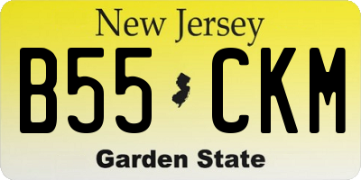 NJ license plate B55CKM