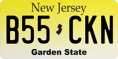 NJ license plate B55CKN