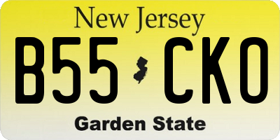 NJ license plate B55CKO