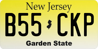 NJ license plate B55CKP