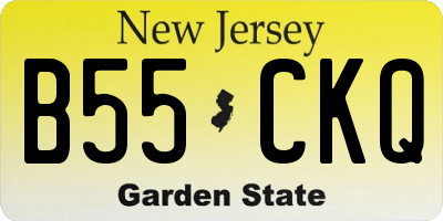 NJ license plate B55CKQ