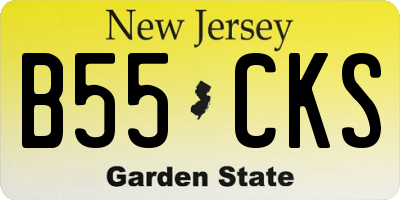 NJ license plate B55CKS