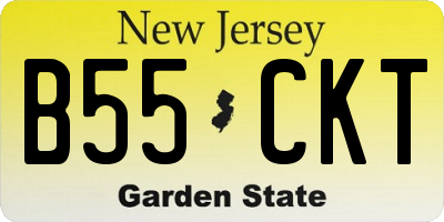 NJ license plate B55CKT