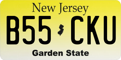 NJ license plate B55CKU