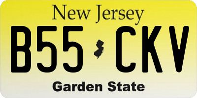NJ license plate B55CKV