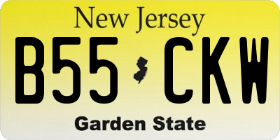 NJ license plate B55CKW