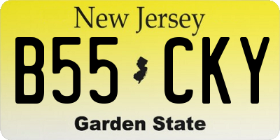 NJ license plate B55CKY
