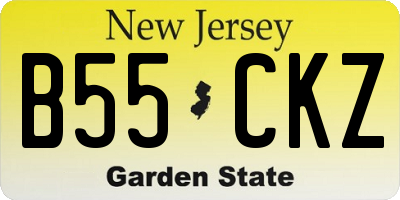 NJ license plate B55CKZ
