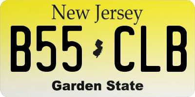 NJ license plate B55CLB