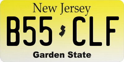 NJ license plate B55CLF