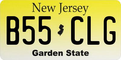 NJ license plate B55CLG