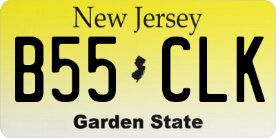 NJ license plate B55CLK