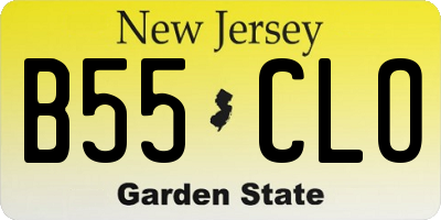 NJ license plate B55CLO