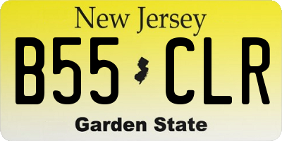 NJ license plate B55CLR