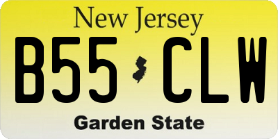 NJ license plate B55CLW