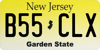 NJ license plate B55CLX