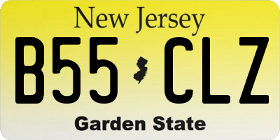 NJ license plate B55CLZ