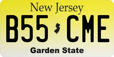 NJ license plate B55CME