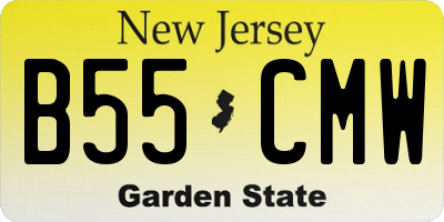 NJ license plate B55CMW
